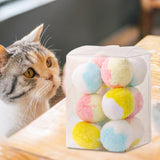 Maxbell 12Pcs Colorful Cat Toy Balls Chewing Toys Kitten Play Interactive Cat Toys