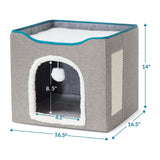 Maxbell Cat Bed Nest Interactive Toy Universal Kennel Scratching Board Winter Dark Gray