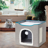 Maxbell Cat Bed Nest Interactive Toy Universal Kennel Scratching Board Winter Dark Gray