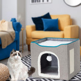 Maxbell Cat Bed Nest Interactive Toy Universal Kennel Scratching Board Winter Dark Gray