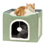 Maxbell Cat Bed Nest Interactive Toy Universal Kennel Scratching Board Winter Light Green