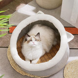 Maxbell Cat Bed Warming Cat Igloo Pet Bed Premium Plush Kitten Bed Cat House Hut M