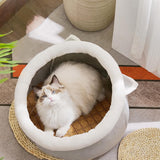 Maxbell Cat Bed Warming Cat Igloo Pet Bed Premium Plush Kitten Bed Cat House Hut M