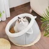 Maxbell Cat Bed Warming Cat Igloo Pet Bed Premium Plush Kitten Bed Cat House Hut M