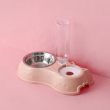 Maxbell Feeding Dishes Food and Water Feeder Water Bowl Pet Bowl for Pet Supplies pink