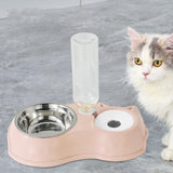 Maxbell Feeding Dishes Food and Water Feeder Water Bowl Pet Bowl for Pet Supplies pink