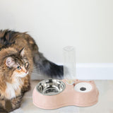 Maxbell Feeding Dishes Food and Water Feeder Water Bowl Pet Bowl for Pet Supplies pink