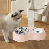 Maxbell Feeding Dishes Food and Water Feeder Water Bowl Pet Bowl for Pet Supplies pink