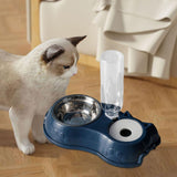 Maxbell Feeding Dishes Food and Water Feeder Water Bowl Pet Bowl for Pet Supplies dark blue