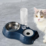Maxbell Feeding Dishes Food and Water Feeder Water Bowl Pet Bowl for Pet Supplies dark blue
