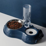 Maxbell Feeding Dishes Food and Water Feeder Water Bowl Pet Bowl for Pet Supplies dark blue