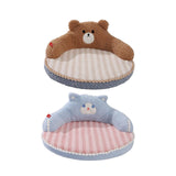 Maxbell Cute Pet Sofa Warm Cushion with 22cm Backrest for Cat Small Dogs Washable Bear