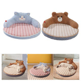 Maxbell Cute Pet Sofa Warm Cushion with 22cm Backrest for Cat Small Dogs Washable Bear