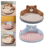 Maxbell Cute Pet Sofa Warm Cushion with 22cm Backrest for Cat Small Dogs Washable Bear