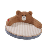 Maxbell Cute Pet Sofa Warm Cushion with 22cm Backrest for Cat Small Dogs Washable Bear
