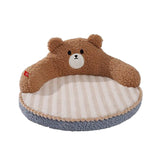 Maxbell Cute Pet Sofa Warm Cushion with 22cm Backrest for Cat Small Dogs Washable Bear
