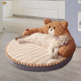 Maxbell Cute Pet Sofa Warm Cushion with 22cm Backrest for Cat Small Dogs Washable Bear