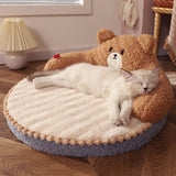 Maxbell Cute Pet Sofa Warm Cushion with 22cm Backrest for Cat Small Dogs Washable Bear