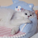 Maxbell Cute Pet Sofa Warm Cushion with 22cm Backrest for Cat Small Dogs Washable Cat