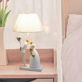 Maxbell Tabletop Resin Lovers Couple Ornament Bedroom Table Lamp USB Light Modern With Balloon