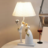 Maxbell Tabletop Resin Lovers Couple Ornament Bedroom Table Lamp USB Light Modern With Balloon