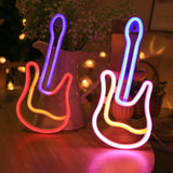 Maxbell Fashion Guitar LED Neon Lights Reusable for Room Holiday Wall Decoration