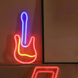 Maxbell Fashion Guitar LED Neon Lights Reusable for Room Holiday Wall Decoration