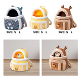 Maxbell Portable Cat Carrier Bag Backpack Breathable Pet Cage Warm for Walking Blue 28x21x36cm S