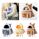 Maxbell Portable Cat Carrier Bag Backpack Breathable Pet Cage Warm for Walking Blue 28x21x36cm S