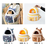 Maxbell Portable Cat Carrier Bag Backpack Breathable Pet Cage Warm for Walking Blue 28x21x36cm S