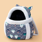 Maxbell Portable Cat Carrier Bag Backpack Breathable Pet Cage Warm for Walking Blue 28x21x36cm S
