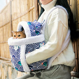 Maxbell Portable Cat Carrier Bag Backpack Breathable Pet Cage Warm for Walking Blue 28x21x36cm S