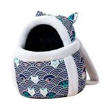 Maxbell Portable Cat Carrier Bag Backpack Breathable Pet Cage Warm for Walking Blue 28x21x36cm S