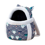 Maxbell Portable Cat Carrier Bag Backpack Breathable Pet Cage Warm for Walking Blue 28x21x36cm S