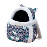 Maxbell Portable Cat Carrier Bag Backpack Breathable Pet Cage Warm for Walking Blue 28x21x36cm S