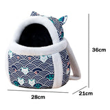Maxbell Portable Cat Carrier Bag Backpack Breathable Pet Cage Warm for Walking Blue 28x21x36cm S