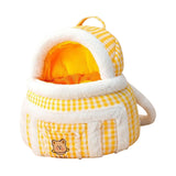 Maxbell Portable Cat Carrier Bag Backpack Breathable Pet Cage Warm for Walking Yellow 28x21x36cm S
