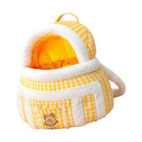 Maxbell Portable Cat Carrier Bag Backpack Breathable Pet Cage Warm for Walking Yellow 28x21x36cm S