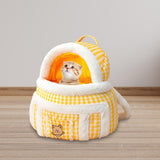 Maxbell Portable Cat Carrier Bag Backpack Breathable Pet Cage Warm for Walking Yellow 28x21x36cm S