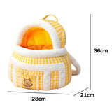 Maxbell Portable Cat Carrier Bag Backpack Breathable Pet Cage Warm for Walking Yellow 28x21x36cm S