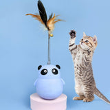 Maxbell Treat Dispenser Toy Teaser Food Dispenser Tumbler for Puppy Kitten Blue