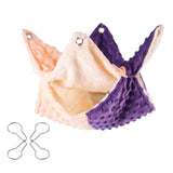 Maxbell Hamster Hammock Bed Playing Sleeping Bedding for Rat Sugar Glider Parrot Orange Purple 20cm