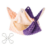 Maxbell Hamster Hammock Bed Playing Sleeping Bedding for Rat Sugar Glider Parrot Orange Purple 30cm