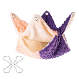 Maxbell Hamster Hammock Bed Playing Sleeping Bedding for Rat Sugar Glider Parrot Orange Purple 30cm