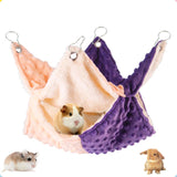 Maxbell Hamster Hammock Bed Playing Sleeping Bedding for Rat Sugar Glider Parrot Orange Purple 30cm