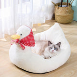 Maxbell Pet Bed for Puppy Kitten Cat Removable Cover Soft for Camping Traveling Duck L