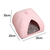 Maxbell Cat Warm House Dog Tent Sleeping Hut Kitty Anti Slip Calming Cave Pet Bed S Pink