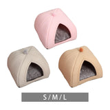 Maxbell Cat Warm House Dog Tent Sleeping Hut Kitty Anti Slip Calming Cave Pet Bed S Pink