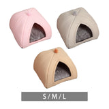 Maxbell Cat Warm House Dog Tent Sleeping Hut Kitty Anti Slip Calming Cave Pet Bed S Pink