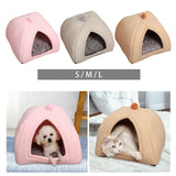 Maxbell Cat Warm House Dog Tent Sleeping Hut Kitty Anti Slip Calming Cave Pet Bed S Pink